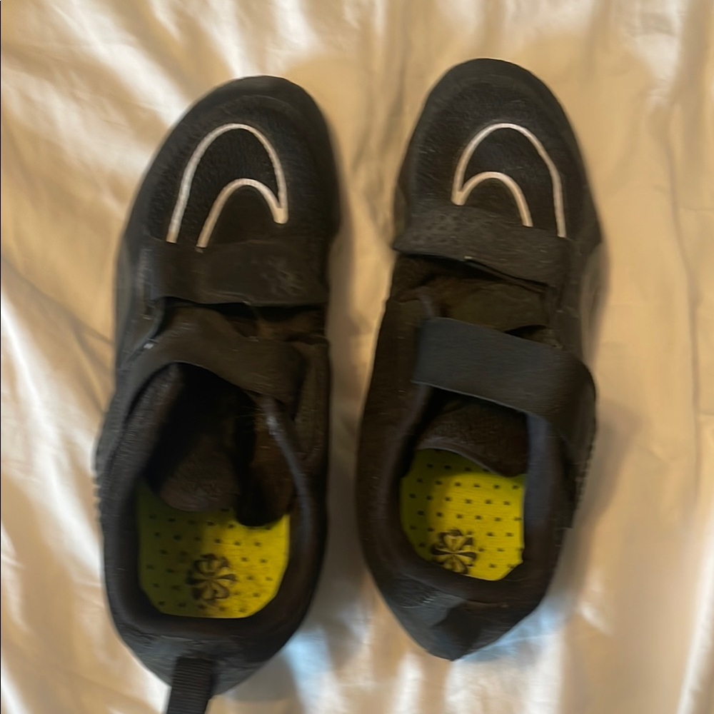 Nike Black and White Athletic Shoes with Velcro Closure